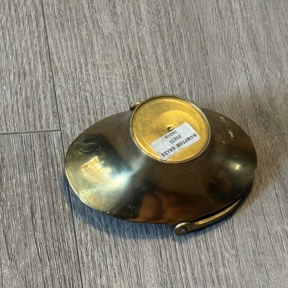 Vintage Hampton Brass Mini Basket Dish Swing Handle India Trinket Bowl 20270 - Picture 2 of 8